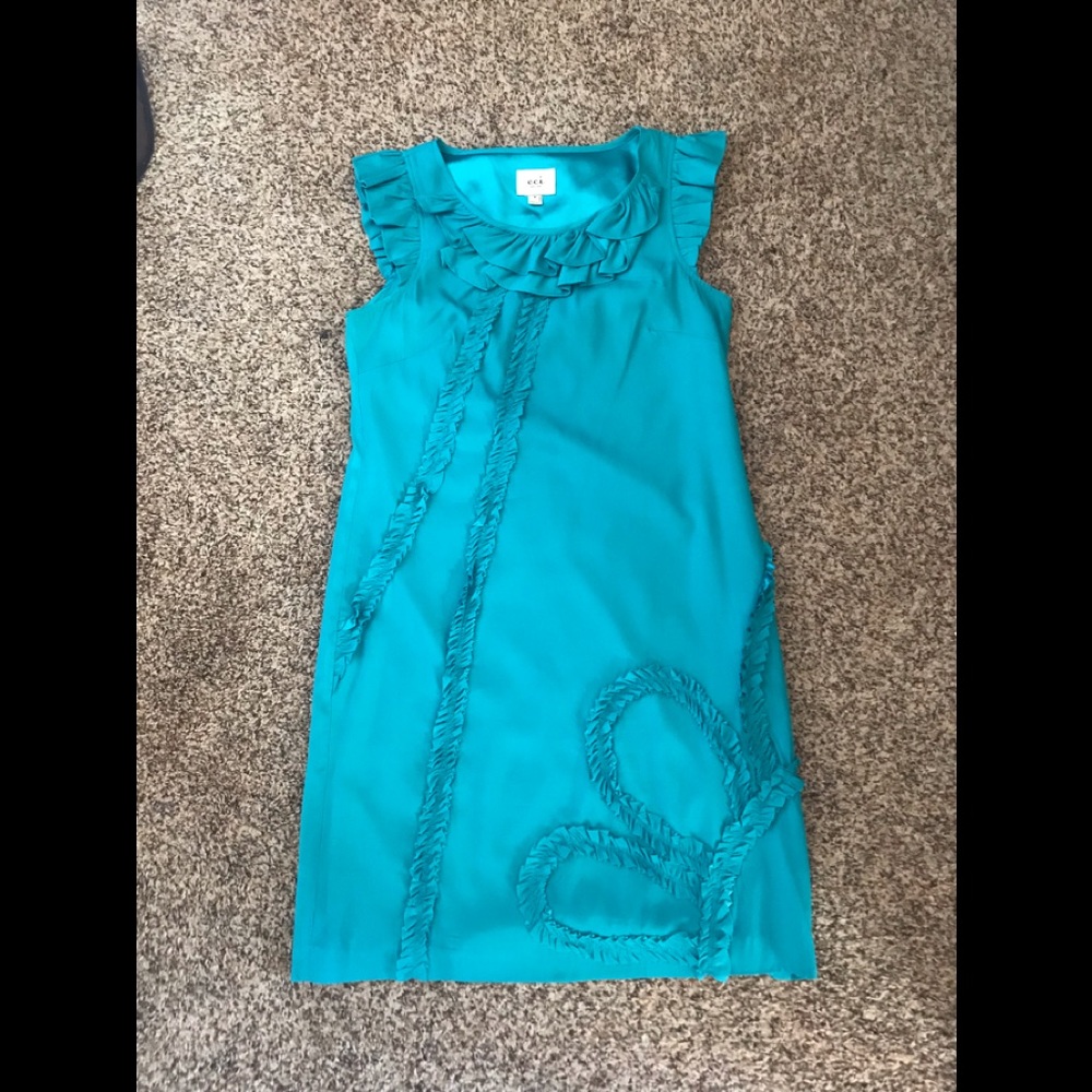 ECI ruffle sleeve silk dress